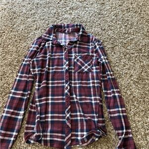 Rue21 Red and Blue Button Down Shirt Classic Plaid